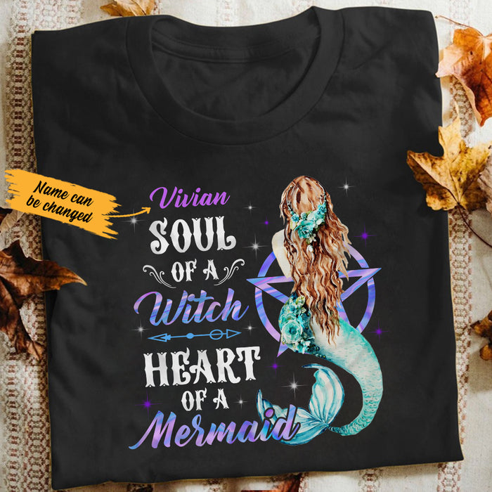 Personalized Mermaid Witch Soul & Heart Halloween T Shirt AG261 95O47 1