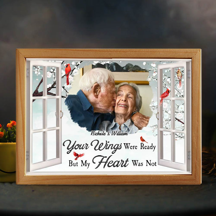 Personalized Memorial Your Wings Were Ready But My Heart Was Not Picture Frame Light Box 31491 1