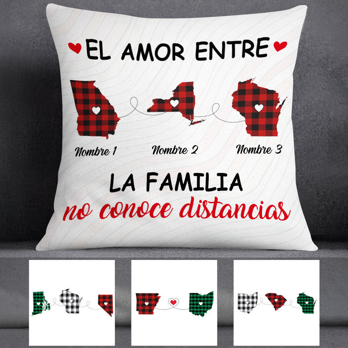 Personalized The Love Between Family Knows No Distance Spanish Pillow AP134 73O53 (Insert Included) 1