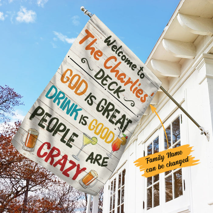 Personalized People Are Crazy On Deck Gardening Flag AG203 73O58 1