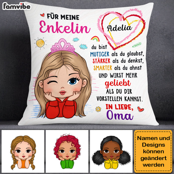 Personalized Gift For Granddaughter German Für Meine Enkelin Pillow 30221 1