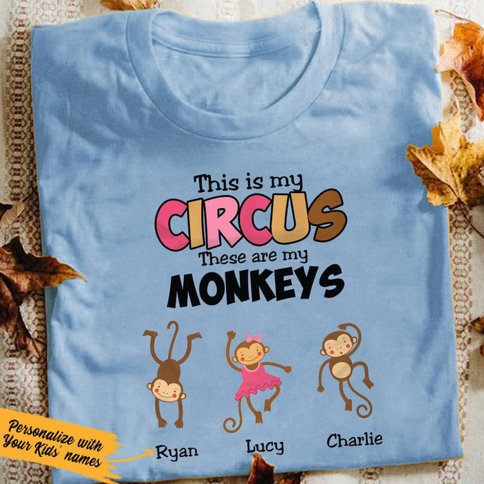Personalized Monkey Mom  White T Shirt JN165 85O53 1