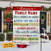 Personalized Christmas Rules Flag NB181 81O58 thumb 1
