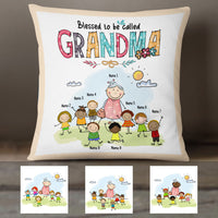 Personalized Blessed To Be Called Grandma Cartoon Pillow DB92 30O58 (Insert Included) thumb 1