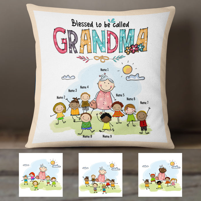 Personalized Blessed To Be Called Grandma Cartoon Pillow DB92 30O58 (Insert Included) 1