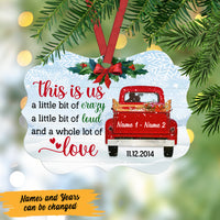 Personalized Love Couple Red Truck Christmas Benelux Ornament NB126 87O47 thumb 1