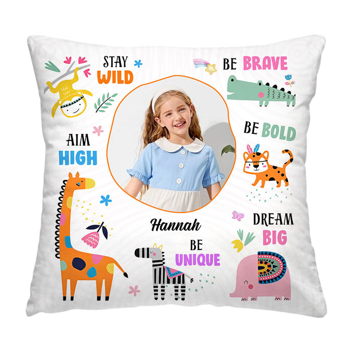 Personalized Affirmations Gift For Granddaughter Stay Wild Safari Animals Pillow 31750 1