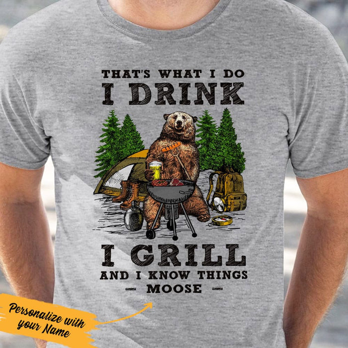 Personalized Camping Bear  White T Shirt JN56 95O61 1