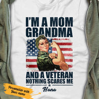 Personalized Mom Grandma Veteran White T Shirt JN51 66O53 thumb 1