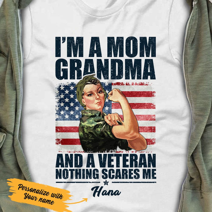 Personalized Mom Grandma Veteran White T Shirt JN51 66O53 1