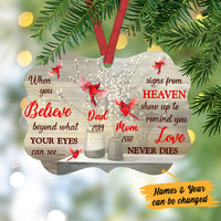 Personalized Love Never Dies Cardinal Memorial Mom Dad Benelux Ornament NB162 67O36 thumb 1
