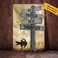 Personalized Husband Wife Wedding Lake Street Sign Canvas JL281 85O47 thumb 1