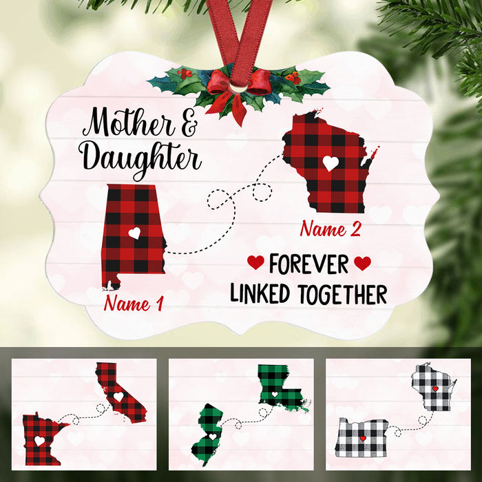 Personalized Long Distance Mother Daughter Benelux Ornament NB185 30O47 1