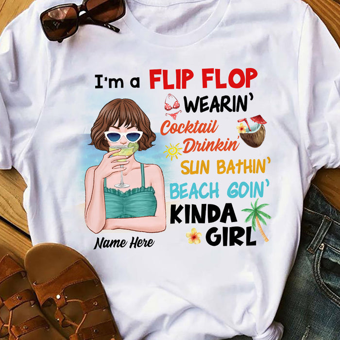 Personalized Beach Kinda Girl T Shirt JN71 30O58 1