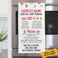 Personalized Couple Recipe Kitchen Towel DB141 30O53 thumb 1
