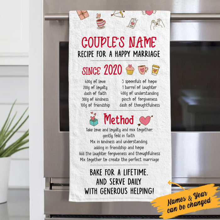 Personalized Couple Recipe Kitchen Towel DB141 30O53 1
