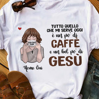 Personalized Coffee Jesus Girl Italian Caffè Gesù BWA T Shirt AP149 95O58 thumb 1