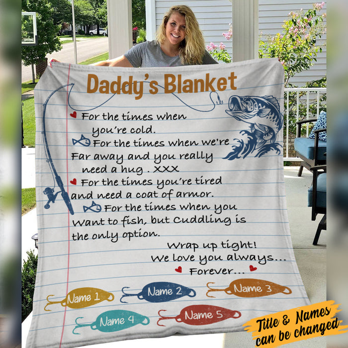 Personalized Fishing Dad Grandpa Blanket MY301 26O34 - Famvibe