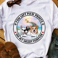 Personalized You Left Paw Prints on My Heart Dog Memorial T Shirt AP33 67O53 thumb 1