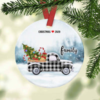 Personalized Family Christmas Red Truck  Ornament OB14 30O60 thumb 1