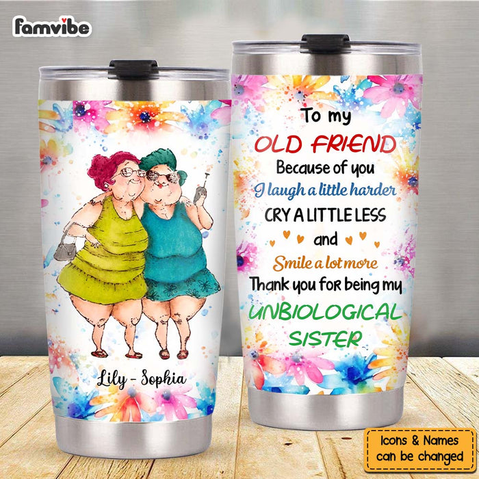 Personalized Gift For Old Friends Because Of You Floral Theme Steel Tumbler 30616 1