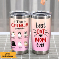 Personalized Cat Mom Steel Tumbler SJN163 73O57 thumb 1