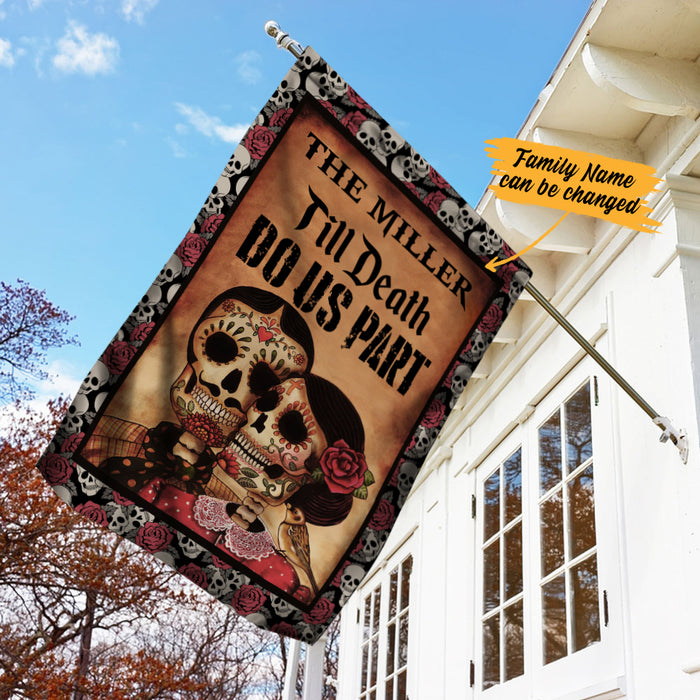 Personalized Husband & Wife Skull Halloween Flag JL152 81O34 1
