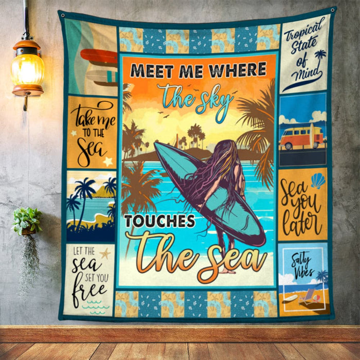 Meet Me Where The Sky Touches The Sea Fleece Blanket JN243 67O57 1