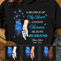 Personalized Widow Memorial Husband My Heart In Heaven T Shirt MR243 65O58 thumb 1