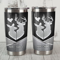 Personalized Deer Hunting Couple Steel Tumbler  JR138 81O60 thumb 1