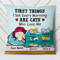 Personalized Cat Who Loves Me Pillow JR291 29O47 (Insert Included) thumb 1