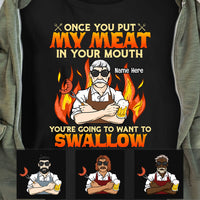 Personalized Dad Swallow Meat BBQ Grill T Shirt JL62 25O53 thumb 1