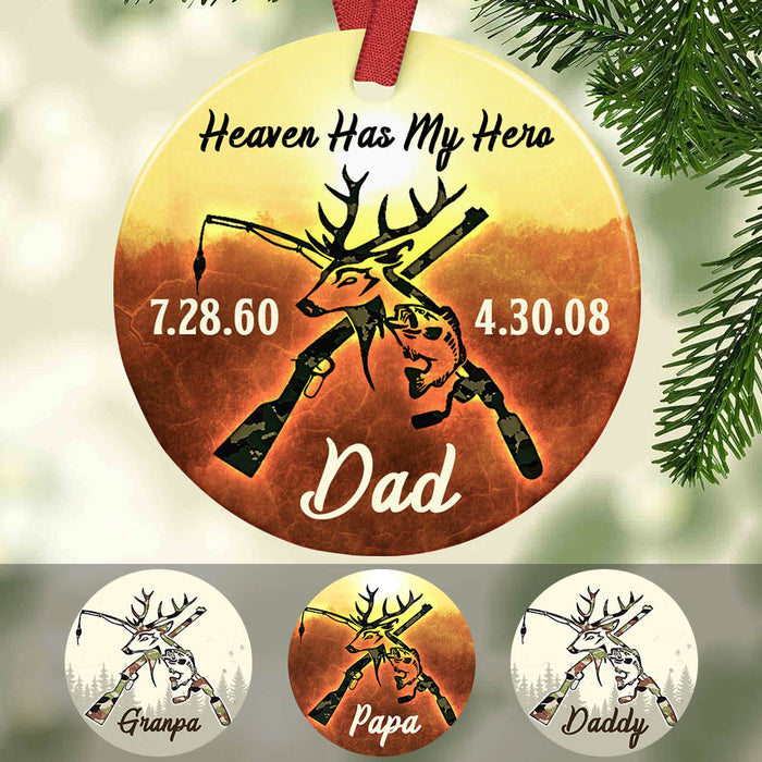 Personalized Haven Has My Hero Dad Memorial Circle Ornament NB92 67O60 1