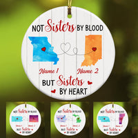 Personalized Sisters By Heart Long Distance Watercolor  Ornament SB2417 30O34 thumb 1