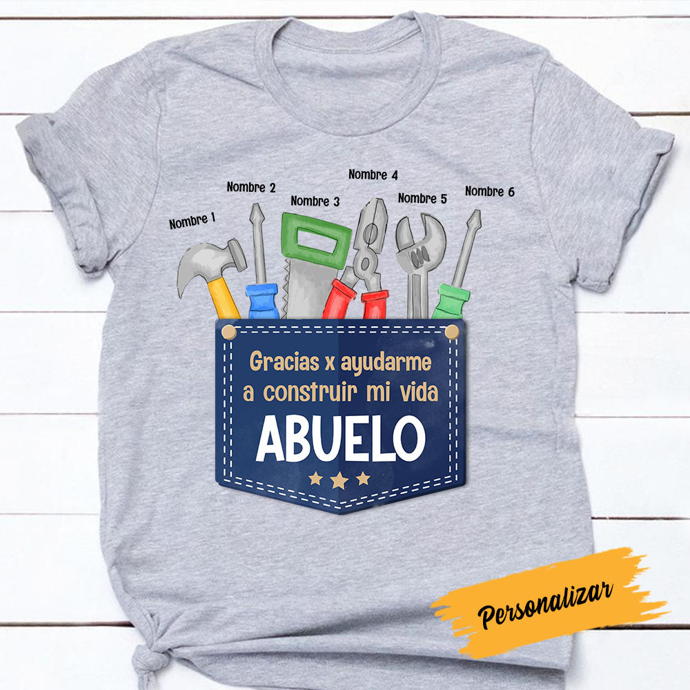 Personalized Grandpa Spanish Padre Abuelo T Shirt MY176 26O58