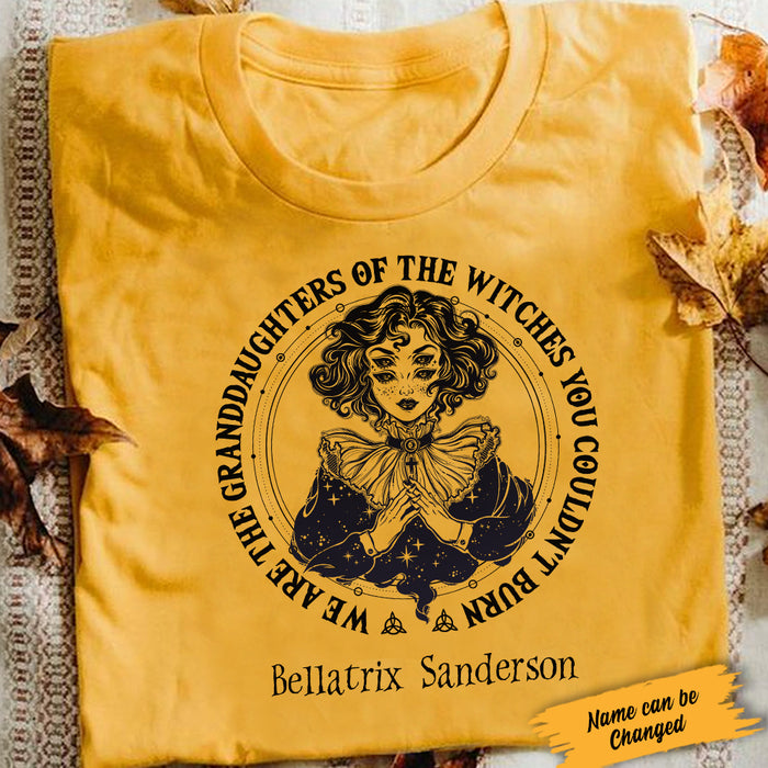 Personalized Granddaughter Of Witch Halloween White T Shirt SJL142 81O34 1