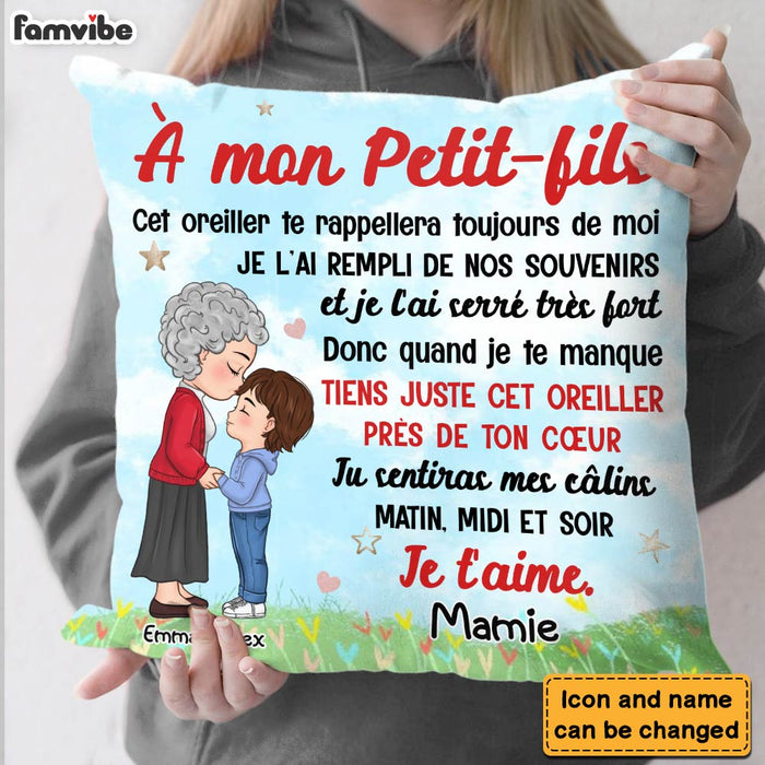 Personalized Gift For Grandson French À Mon Petit-fils Canvas Pillow 30394 1