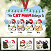 Personalized Christmas Cat Mom Belongs To  MDF Ornament NB23 65O47 1