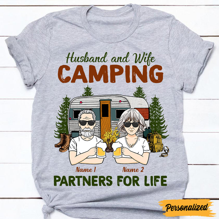 Personalized Couple Camping Partners For Life T Shirt JN173 95O47 1
