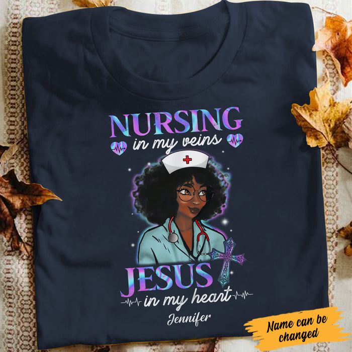 Personalized Nursing in Vein Jesus in Heart BWA T Shirt JL242 28O34 1