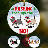 Personalized Cat No Dashing Christmas  Ornament OB232 95O36 thumb 1