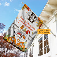 Personalized Thankful Fall Pumpkin Kisses Flag AG241 26O47 thumb 1