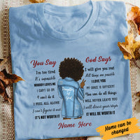 Personalized BWA Daughter God Says T Shirt SB72 65O34 thumb 1
