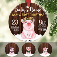 Personalized Pig Baby First Christmas  Ornament OB121 65O57 thumb 1