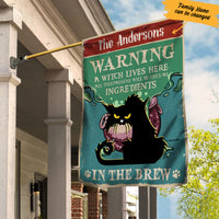 Personalized Witch Black Cat No Trespassing Halloween Flag SB81 87O57 thumb 1