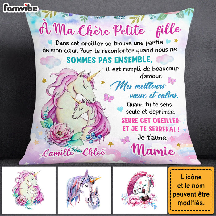 Personalized Gift For Granddaughter French Unicorn Pillow 30167 1