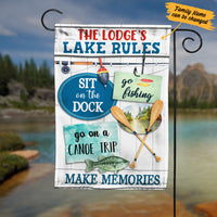 Personalized Lake House Rules Garden Flag JL24 95O34 thumb 1