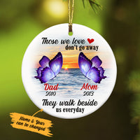 Personalized Butterfly Memorial Mom Dad Circle Ornament NB91 95O34 thumb 1
