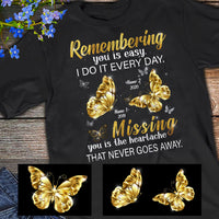 Personalized Butterflies Memorial T Shirt AP75 67O60 thumb 1