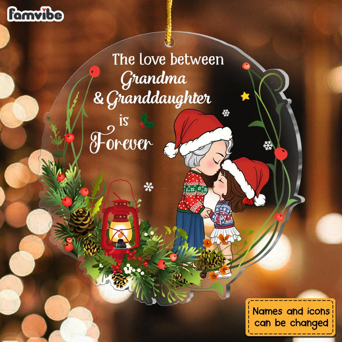 Personalized Gift For Granddaughter Grandson Love Between Grandma Is Forever Ornament 30376 1